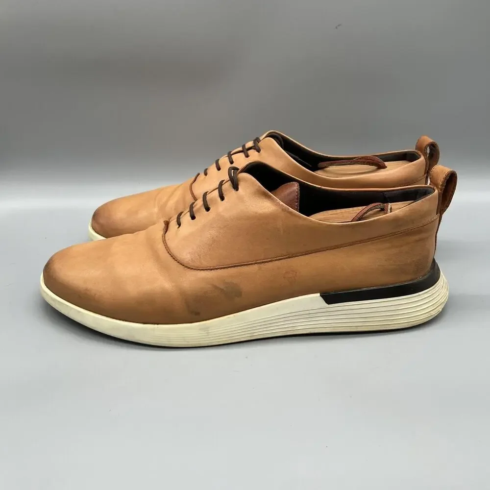 Wolf & Shepherd Shoes Mens 11 Brown Leather Low Top Casual Sneakers Comfort
